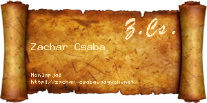 Zachar Csaba névjegykártya